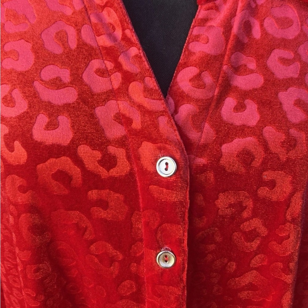 Ruby Rd Holiday Christmas Tunic Top XL 1X Red Embossed Velvet Excellent‎ - Picture 4 of 8